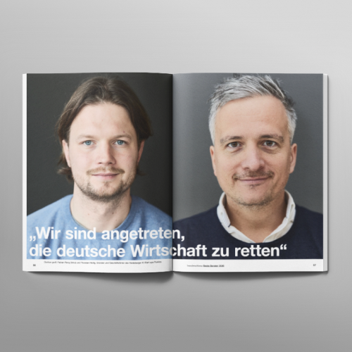 Fabian Rang und Thorsten Heilig von paretos im Brand Eins Magazin